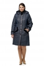 Женское пальто из текстиля с капюшоном, отделка песец 8009955