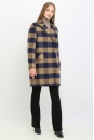 Женское пальто из текстиля с воротником, отделка песец 8011716-2