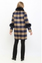 Женское пальто из текстиля с воротником, отделка песец 8011716-3