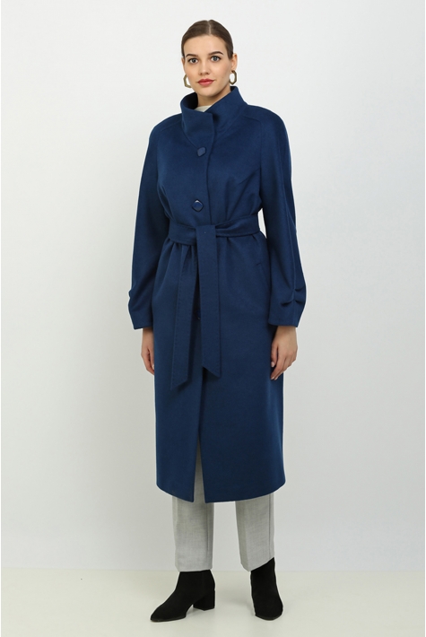 Женское пальто из текстиля с воротником 8011803