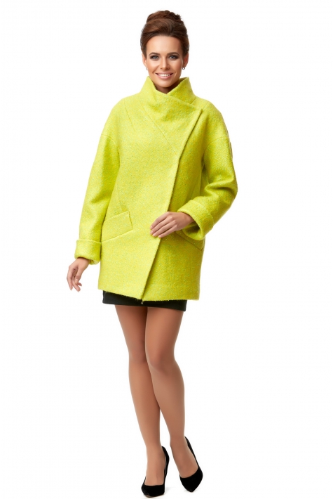 Женское пальто из текстиля с воротником 8011957