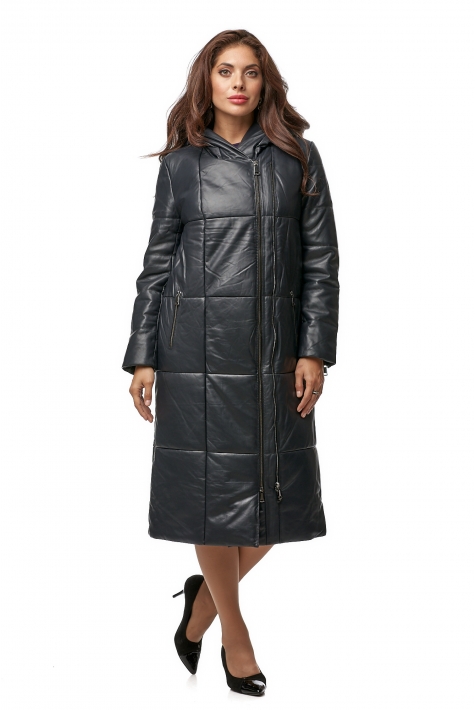 Женское кожаное пальто из натуральной кожи с капюшоном 8013016