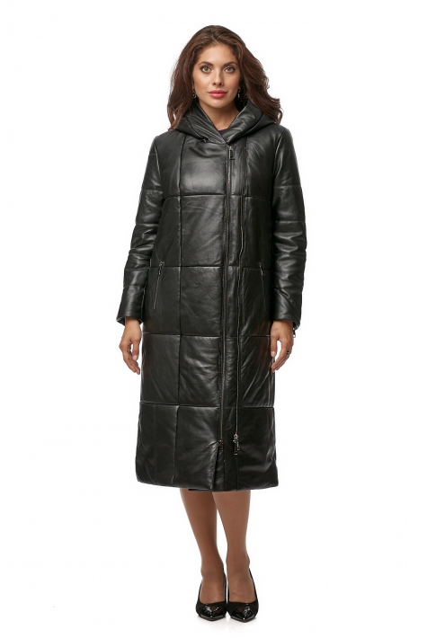 Женское кожаное пальто из натуральной кожи с капюшоном 8013018