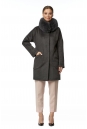Женское пальто из текстиля с воротником, отделка песец 8016818