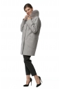 Женское пальто из текстиля с воротником, отделка песец 8017718-2