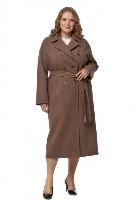 Женское пальто из текстиля с воротником 8019198