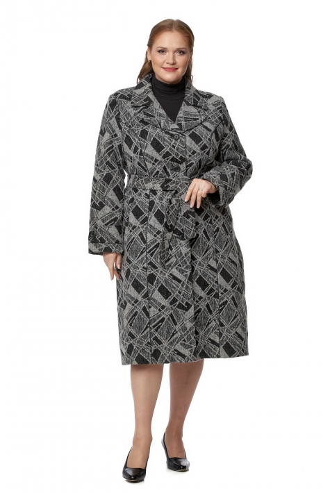 Женское пальто из текстиля с воротником 8019650