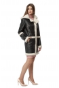 Женское кожаное пальто из эко-кожи с капюшоном, отделка искусственный мех 8019702-2