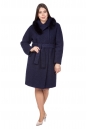 Женское пальто из текстиля с воротником, отделка песец 8021817